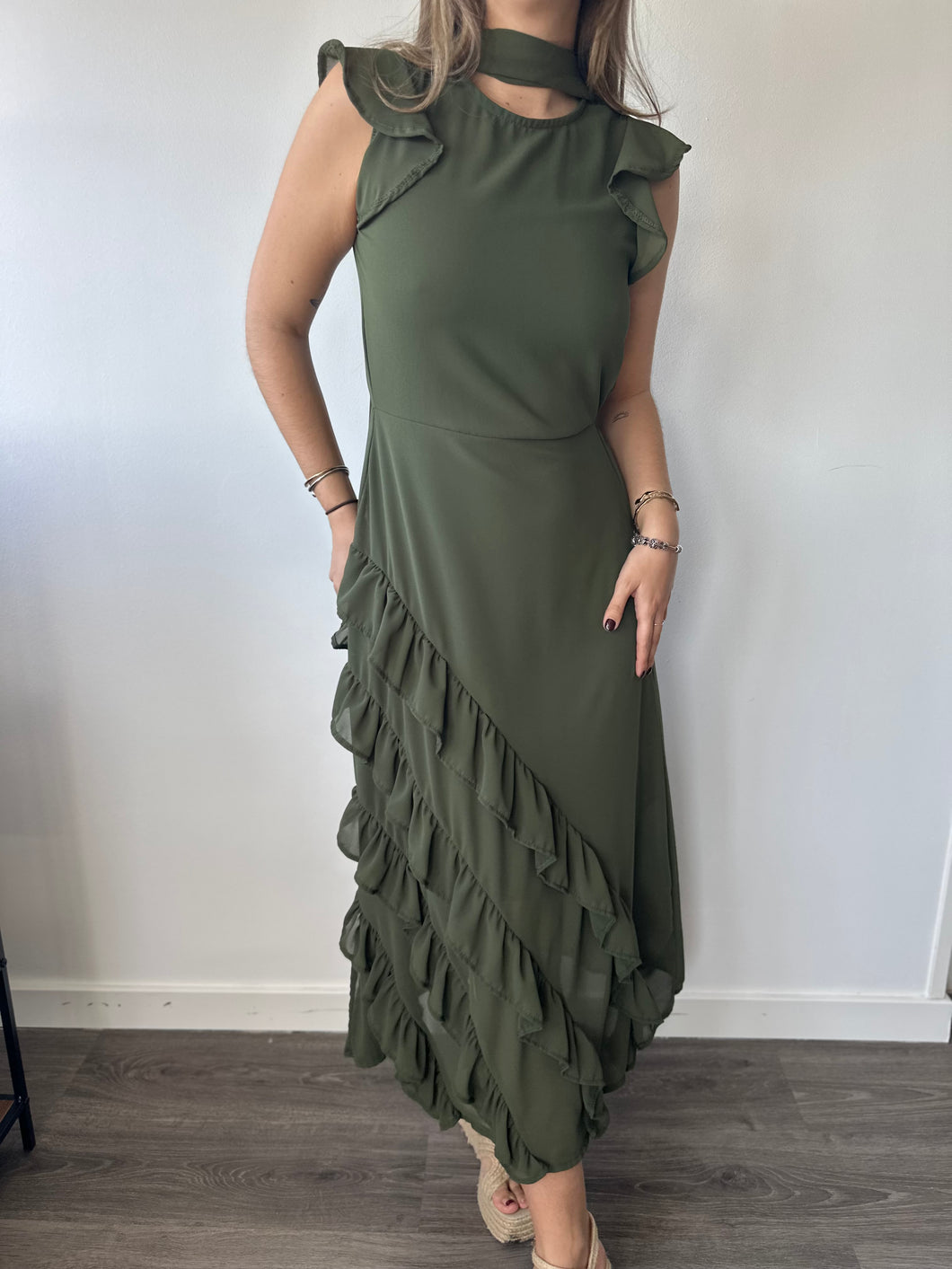 Vestido Volantes Verde